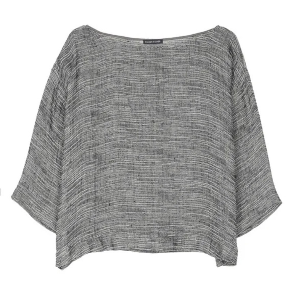 Eileen Fisher Linen Gauze Strata Boxy Lagenlook Blouse